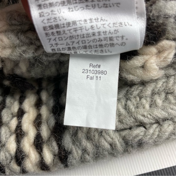 Eddie Bauer Hand Knit Wool Full Zip Cowichan Goose Sweater Cardigan Medium - Picture 7 of 7